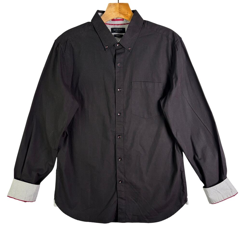 CACTUS MAN Slim Fit Long Sleeve Button Front Shirt Mens Size M